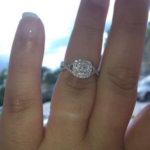 White gold engagement ring and wedding band